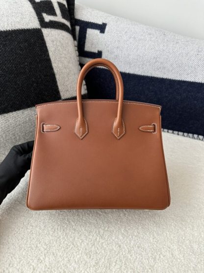  Hermes Birkin 25cm CC34 Favue Handmade Hand Stitching Barenia natural Gold Hardware #3503 - Image 12
