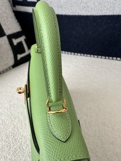  Hermes Kelly 25 3I Vert Criquet Handmade Epsom Gold #3539 - Image 11