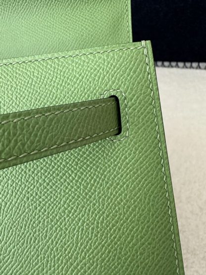  Hermes Kelly 25 3I Vert Criquet Handmade Epsom Gold #3539 - Image 3