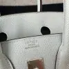  Hermes Birkin 25cm T0 Blue brume Handmade Hand Stitching Epsom Leather Sliver Hardware #3502 - Image 2