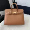Replica Hermes Birkin 25cm CC37 Gold Handmade Hand Stitching Epsom Leather Gold Hardware #3501