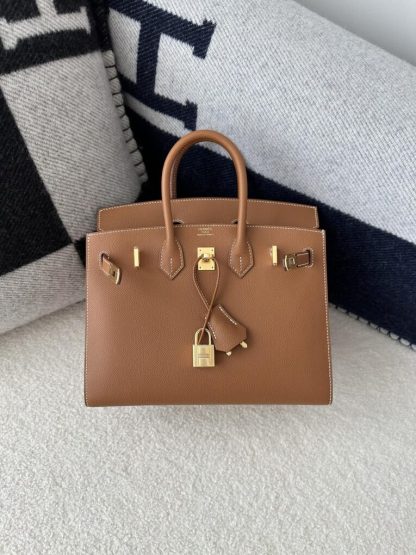  Hermes Birkin 25cm CC37 Gold Handmade Hand Stitching Epsom Leather Gold Hardware #3501 - Image 6