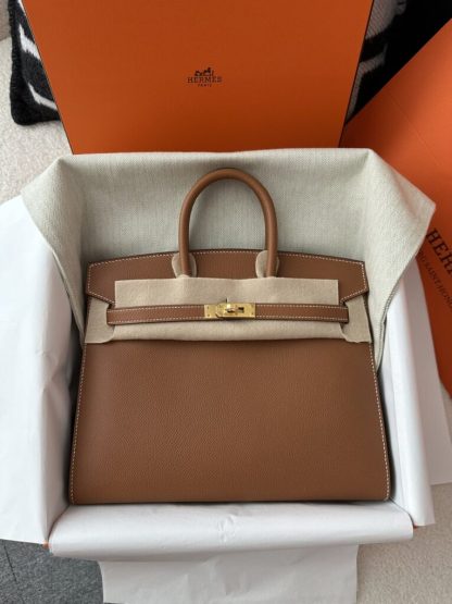  Hermes Birkin 25cm CC37 Gold Handmade Hand Stitching Epsom Leather Gold Hardware #3501 - Image 11