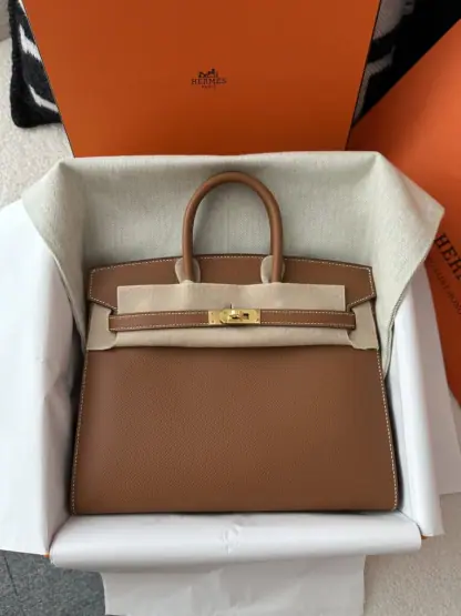  Hermes Birkin 25cm CC37 Gold Handmade Hand Stitching Epsom Leather Gold Hardware #3501 - Image 11
