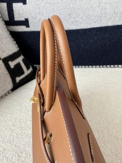  Hermes Birkin 25cm CC37 Gold Handmade Hand Stitching Epsom Leather Gold Hardware #3501 - Image 7