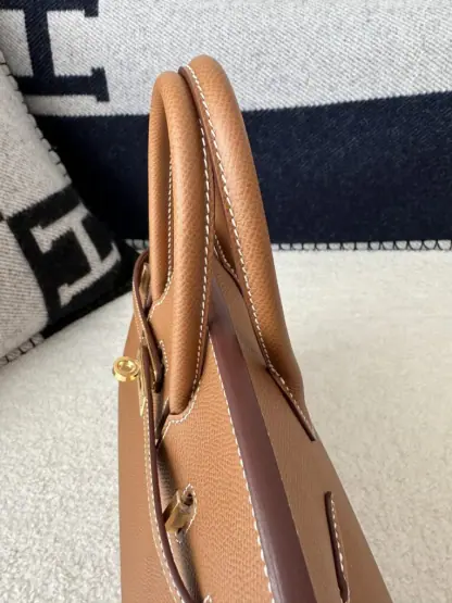  Hermes Birkin 25cm CC37 Gold Handmade Hand Stitching Epsom Leather Gold Hardware #3501 - Image 7
