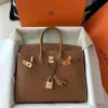  Hermes Birkin 25cm CC37 Gold Handmade Hand Stitching Epsom Leather Gold Hardware #3501 - Image 12