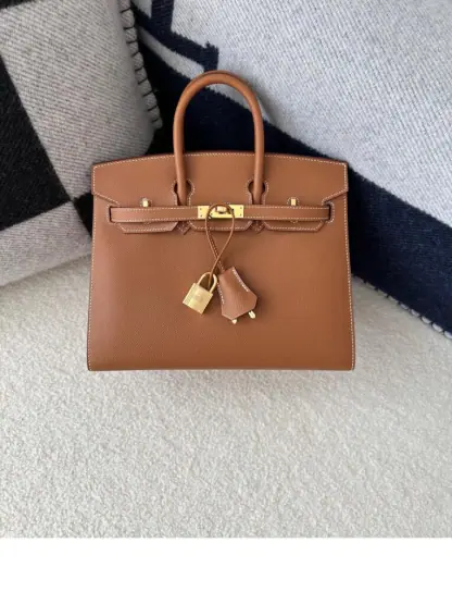 Hermes Birkin 25cm CC37 Gold Handmade Hand Stitching Epsom Leather Gold Hardware #3501 - Image 14