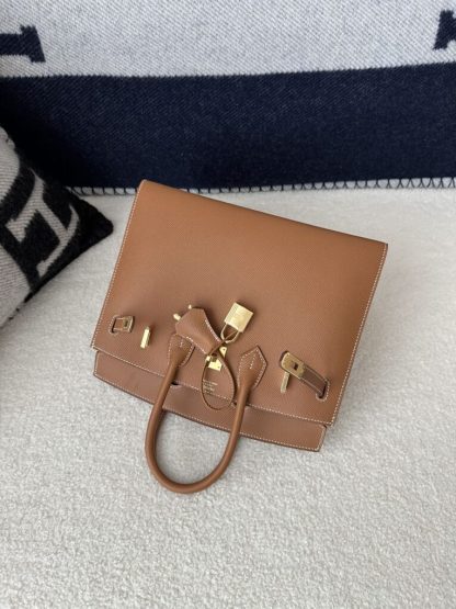  Hermes Birkin 25cm CC37 Gold Handmade Hand Stitching Epsom Leather Gold Hardware #3501 - Image 10