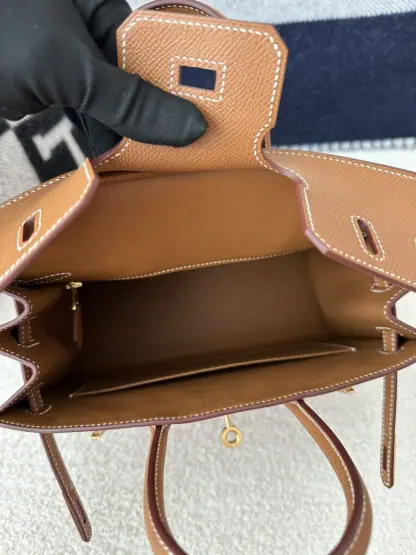  Hermes Birkin 25cm CC37 Gold Handmade Hand Stitching Epsom Leather Gold Hardware #3501 - Image 4