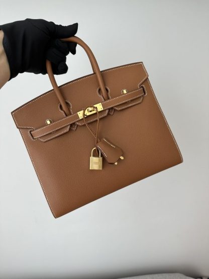  Hermes Birkin 25cm CC37 Gold Handmade Hand Stitching Epsom Leather Gold Hardware #3501 - Image 15
