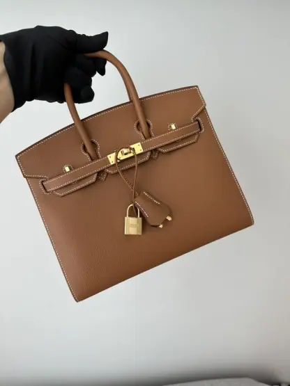  Hermes Birkin 25cm CC37 Gold Handmade Hand Stitching Epsom Leather Gold Hardware #3501 - Image 15