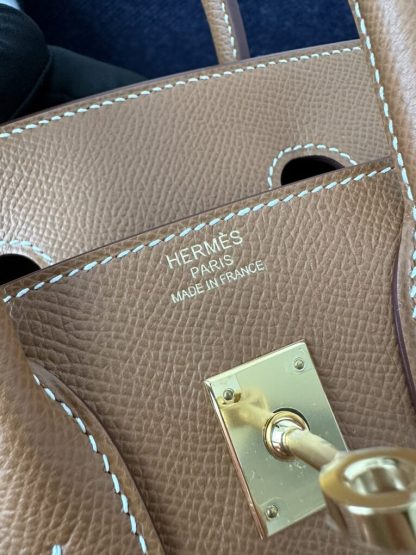 Hermes Birkin 25cm CC37 Gold Handmade Hand Stitching Epsom Leather Gold Hardware #3501 - Image 5