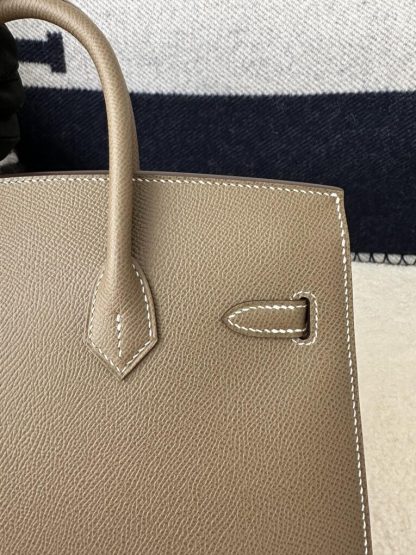  Hermes Birkin 25cm CC18 Etoupe grey Handmade Hand Stitching Epsom Leather Gold Hardware #3500 - Image 8