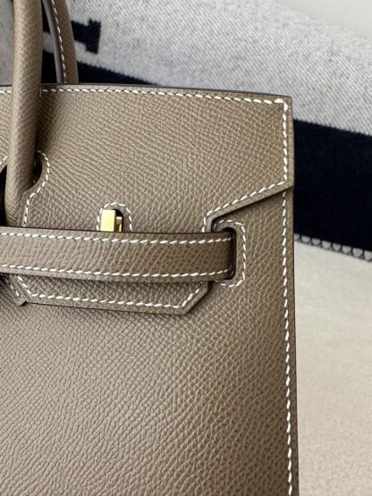  Hermes Birkin 25cm CC18 Etoupe grey Handmade Hand Stitching Epsom Leather Gold Hardware #3500 - Image 10