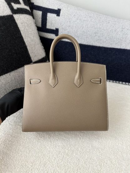  Hermes Birkin 25cm CC18 Etoupe grey Handmade Hand Stitching Epsom Leather Gold Hardware #3500 - Image 15