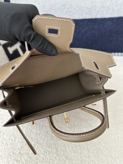  Hermes Birkin 25cm CC18 Etoupe grey Handmade Hand Stitching Epsom Leather Gold Hardware #3500 - Image 5