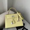  Hermes Kelly 25 1Z Jaune poussin Handmade Epsom Sliver #3538 - Image 16