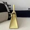  Hermes Kelly 25 1Z Jaune poussin Handmade Epsom Sliver #3538 - Image 8