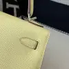  Hermes Kelly 25 1Z Jaune poussin Handmade Epsom Sliver #3538 - Image 9