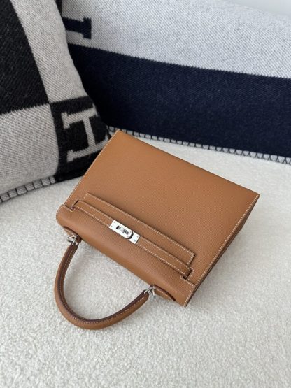 Hermes Kelly 25 CK37 Gold Handmade Epsom Sliver #3537 - Image 3