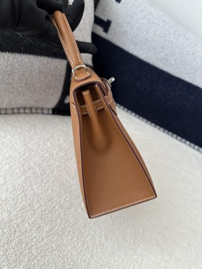  Hermes Kelly 25 CK37 Gold Handmade Epsom Sliver #3537 - Image 10