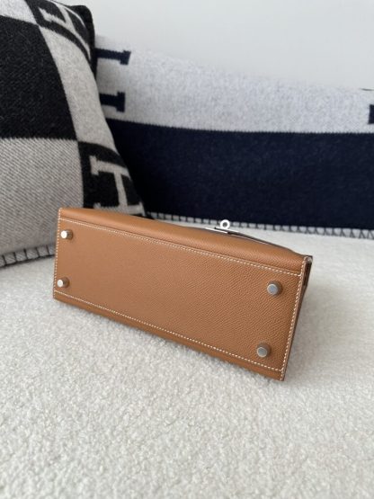  Hermes Kelly 25 CK37 Gold Handmade Epsom Sliver #3537 - Image 4