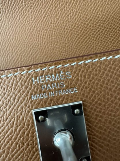  Hermes Kelly 25 CK37 Gold Handmade Epsom Sliver #3537 - Image 5
