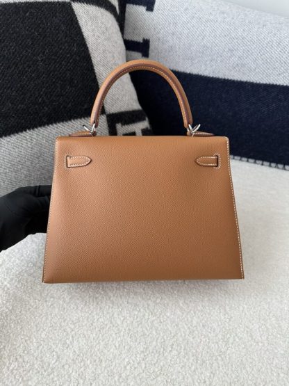  Hermes Kelly 25 CK37 Gold Handmade Epsom Sliver #3537 - Image 13
