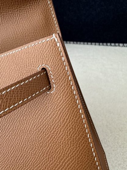  Hermes Kelly 25 CK37 Gold Handmade Epsom Sliver #3537 - Image 2