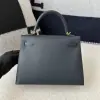  Hermes Kelly 25 2Z Blue Niut Handmade Epsom Gold #3536 - Image 11