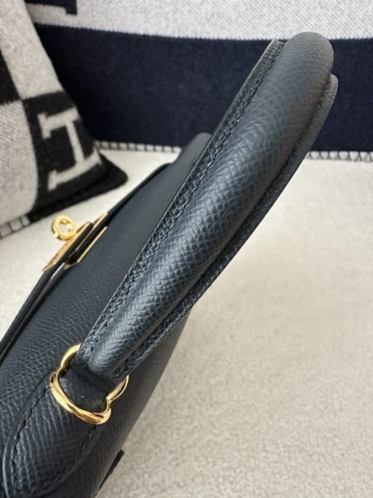  Hermes Kelly 25 2Z Blue Niut Handmade Epsom Gold #3536 - Image 6