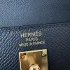  Hermes Kelly 25 2Z Blue Niut Handmade Epsom Gold #3536 - Image 3