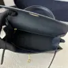  Hermes Kelly 25 2Z Blue Niut Handmade Epsom Gold #3536 - Image 4