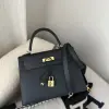  Hermes Kelly 25 2Z Blue Niut Handmade Epsom Gold #3536 - Image 17