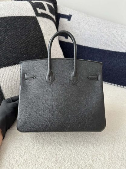  Hermes Birkin 25cm CC89 Noir Handmade Hand Stitching chevre Leather Gold Hardware #3499 - Image 11