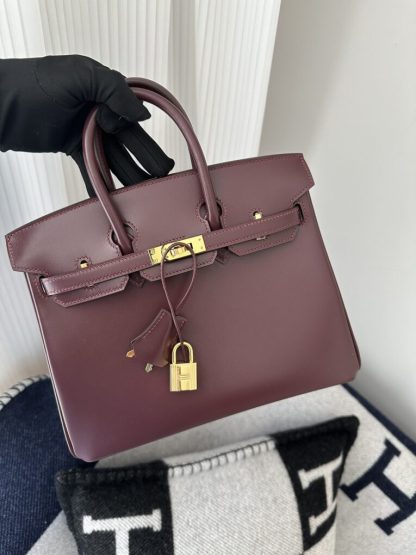  Hermes Birkin 25cm CC55 Rough Handmade Hand Stitching Box Leather Gold Hardware #3498 - Image 10