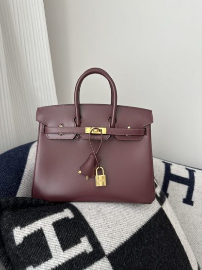  Hermes Birkin 25cm CC55 Rough Handmade Hand Stitching Box Leather Gold Hardware #3498 - Image 11