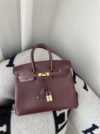  Hermes Birkin 25cm CC55 Rough Handmade Hand Stitching Box Leather Gold Hardware #3498 - Image 13