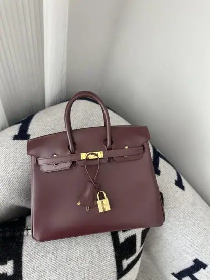  Hermes Birkin 25cm CC55 Rough Handmade Hand Stitching Box Leather Gold Hardware #3498 - Image 13