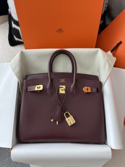  Hermes Birkin 25cm CC55 Rough Handmade Hand Stitching Box Leather Gold Hardware #3498 - Image 14