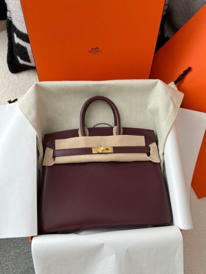  Hermes Birkin 25cm CC55 Rough Handmade Hand Stitching Box Leather Gold Hardware #3498 - Image 15