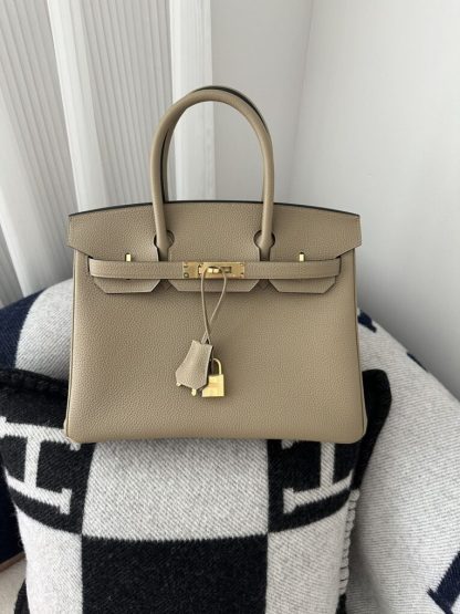  Hermes Birkin 30cm 8Q Beige Marfa Handmade Hand Stitching togo Gold #3529 - Image 12