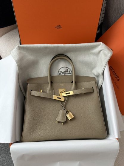  Hermes Birkin 30cm 8Q Beige Marfa Handmade Hand Stitching togo Gold #3529 - Image 14