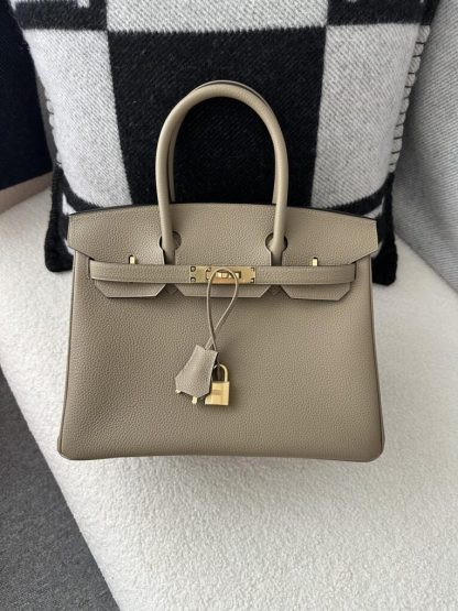  Hermes Birkin 30cm 8Q Beige Marfa Handmade Hand Stitching togo Gold #3529 - Image 15