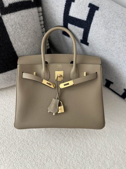  Hermes Birkin 30cm 8Q Beige Marfa Handmade Hand Stitching togo Gold #3529 - Image 13