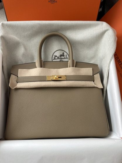  Hermes Birkin 30cm 8Q Beige Marfa Handmade Hand Stitching togo Gold #3529 - Image 16