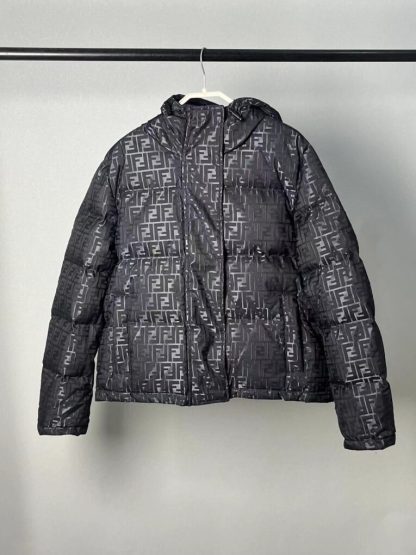  FENDI Black FF nylon down jacket 2024 winter #3396 - Image 11
