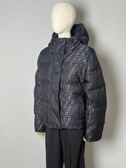  FENDI Black FF nylon down jacket 2024 winter #3396 - Image 13