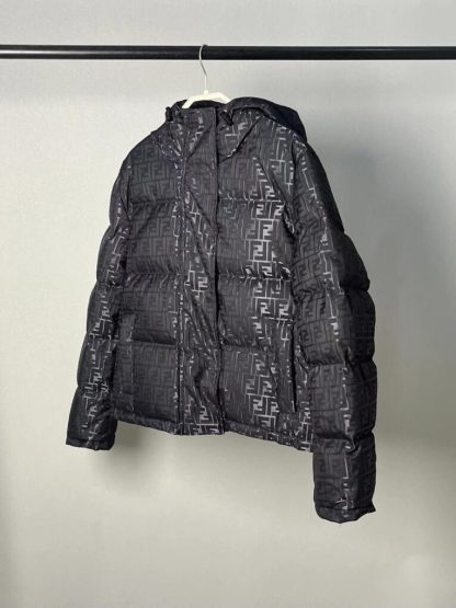  FENDI Black FF nylon down jacket 2024 winter #3396 - Image 16